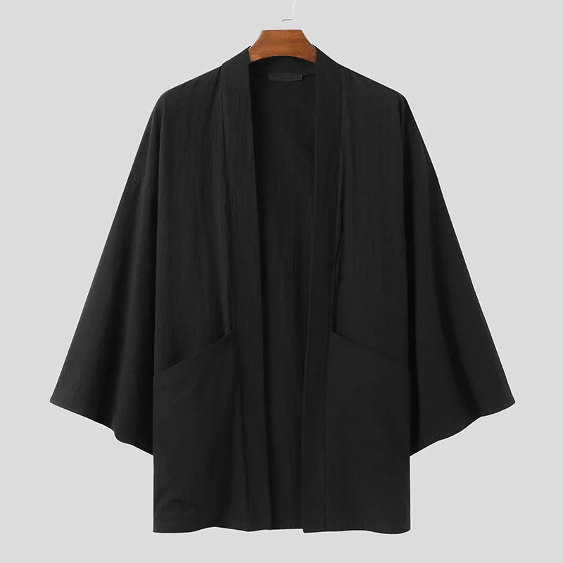 Veste kimono japonais homme noire