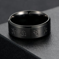 Bague homme tournante noire