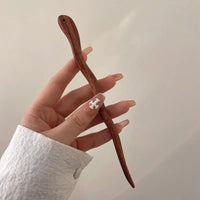 Bâton à cheveux japonais en bois vintage