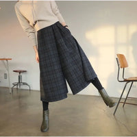 Pantalon Japonais Femme Large à Carreaux