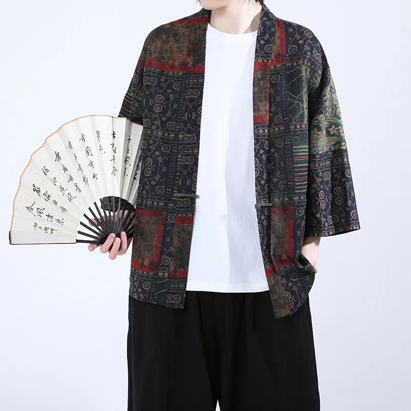 Veste Kimono Japonais Motifs Homme