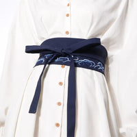 Ceinture obi japonaise brodée nuages