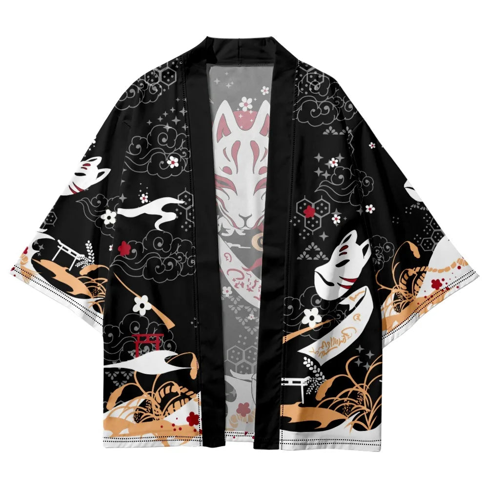 Veste kimono renard illusion