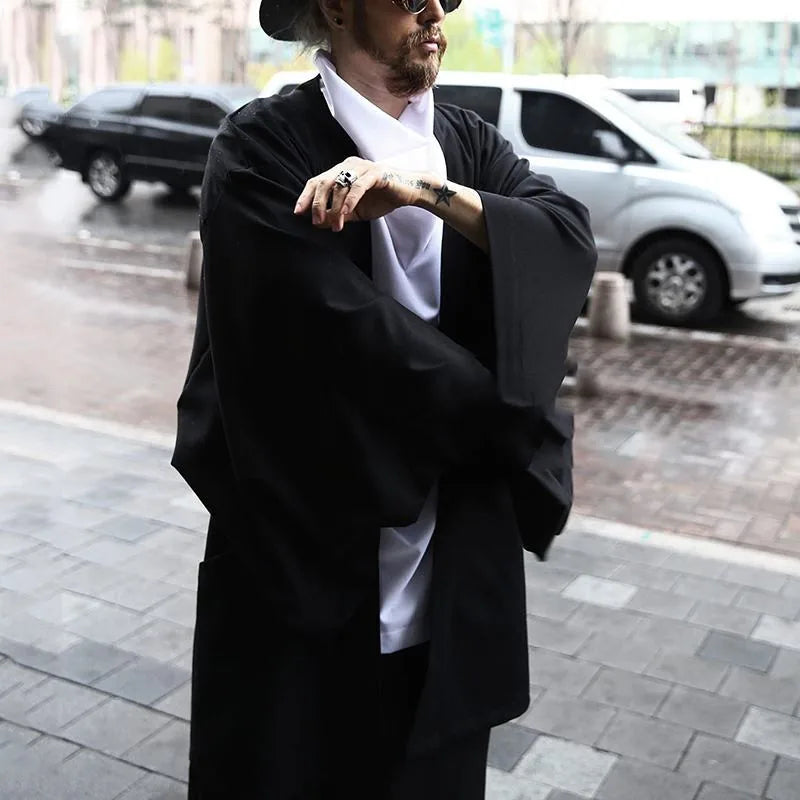 Veste kimono japonais homme noire