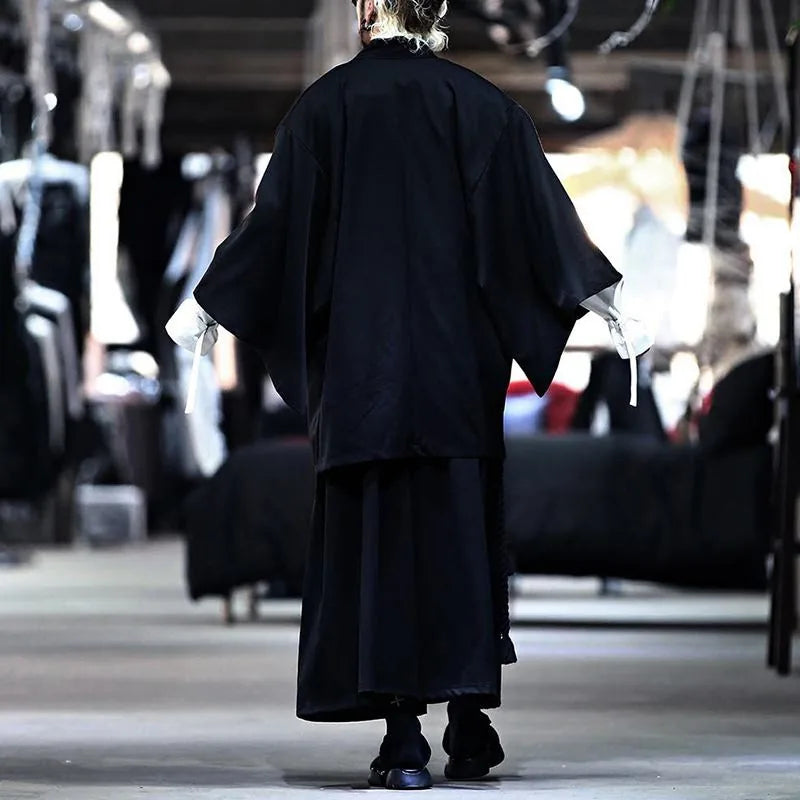 Veste kimono japonais homme noire