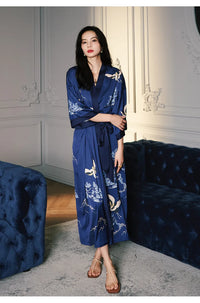 Kimono de Nuit Femme Motif Grues