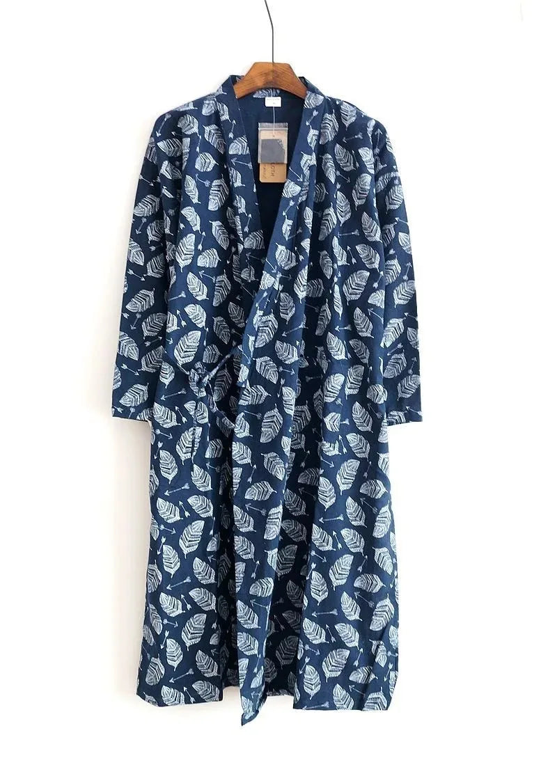 Peignoir kimono homme coton texturé