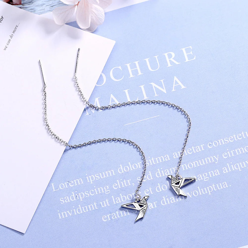 Boucles d'oreilles japonaises grue origami