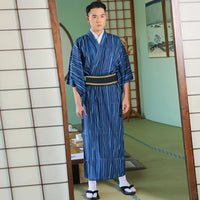 Kimono long d'intérieur homme rayé