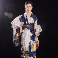 Kimono long satiné obi tressé
