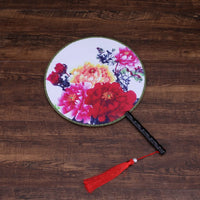 Éventail rond peinture florale
