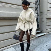 Veste kimono courte avec ceinture
