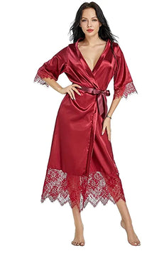 Robe de chambre kimono femme satinée