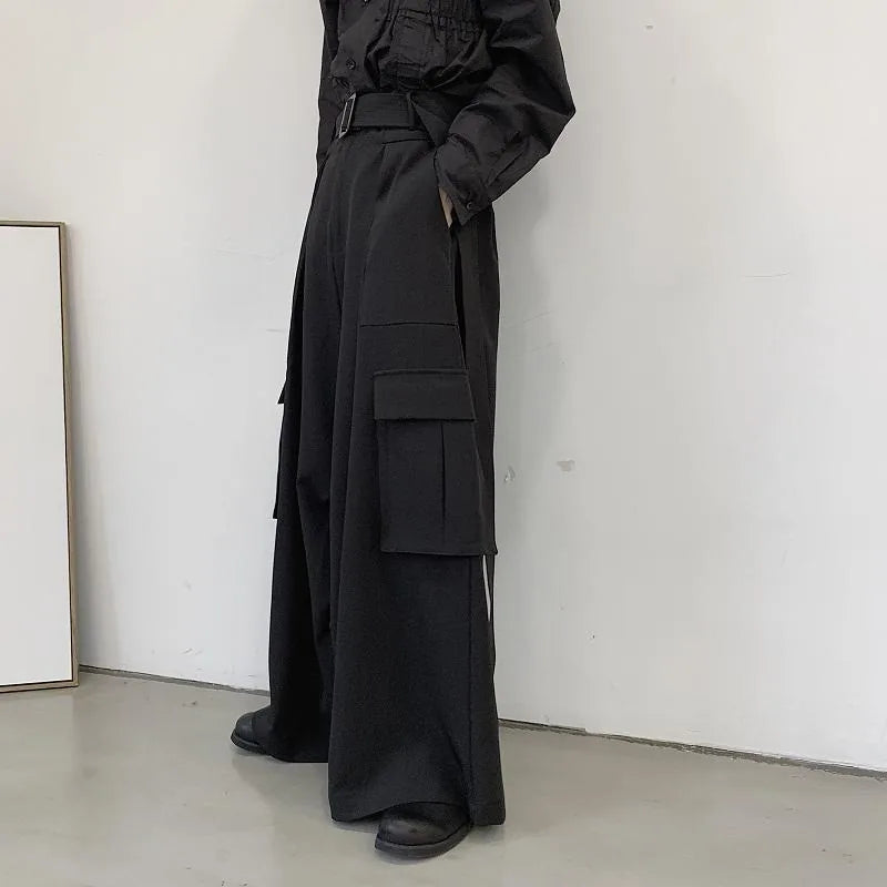Pantalon large japonais à poches