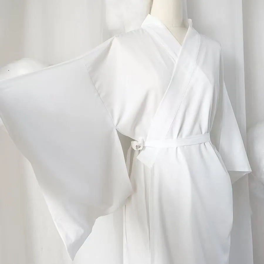 Robe kimono longue à ceinture