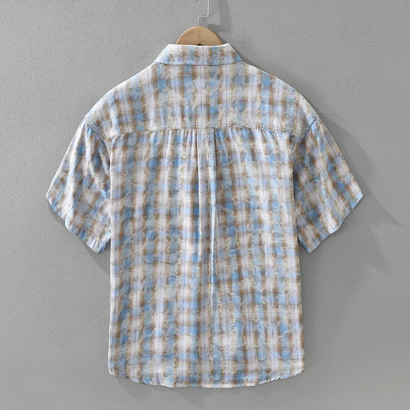 Chemise estivale homme carreaux délavés