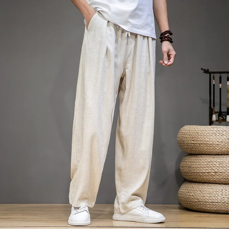 Pantalon Droit Japonais en Lin