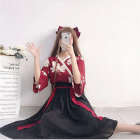 Robe Kimono Manches Larges Fleurie