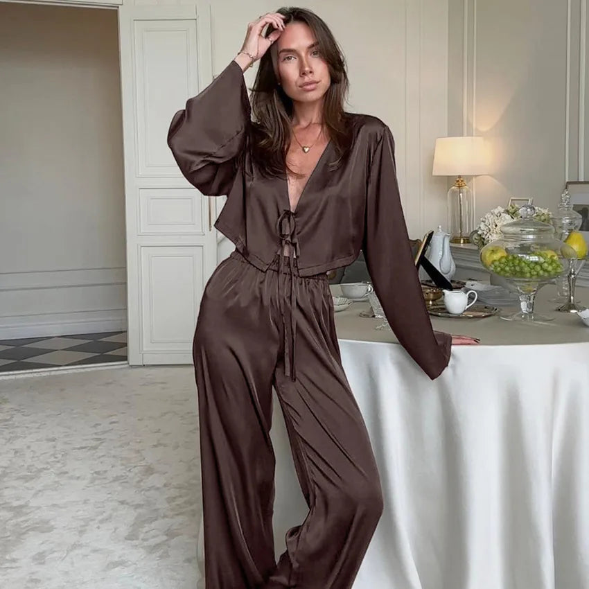 Pyjama Kimono Satiné Femme