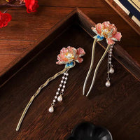 Épingle à cheveux pivoine et perles