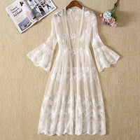 Kimono femme long en dentelle