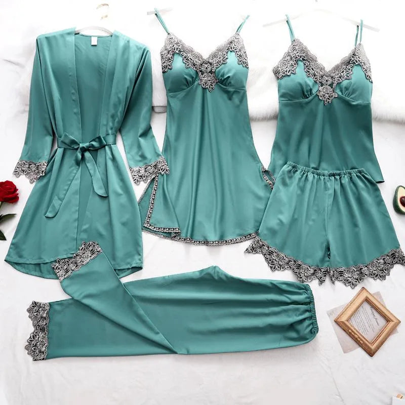 Ensemble kimono satin 5 pièces