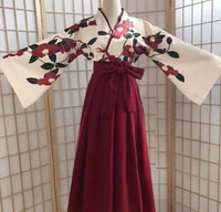 Ensemble Kimono Jupe Plissée Fleurie