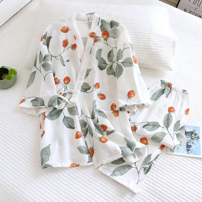 Ensemble Kimono Gaze De Coton Pour Femme