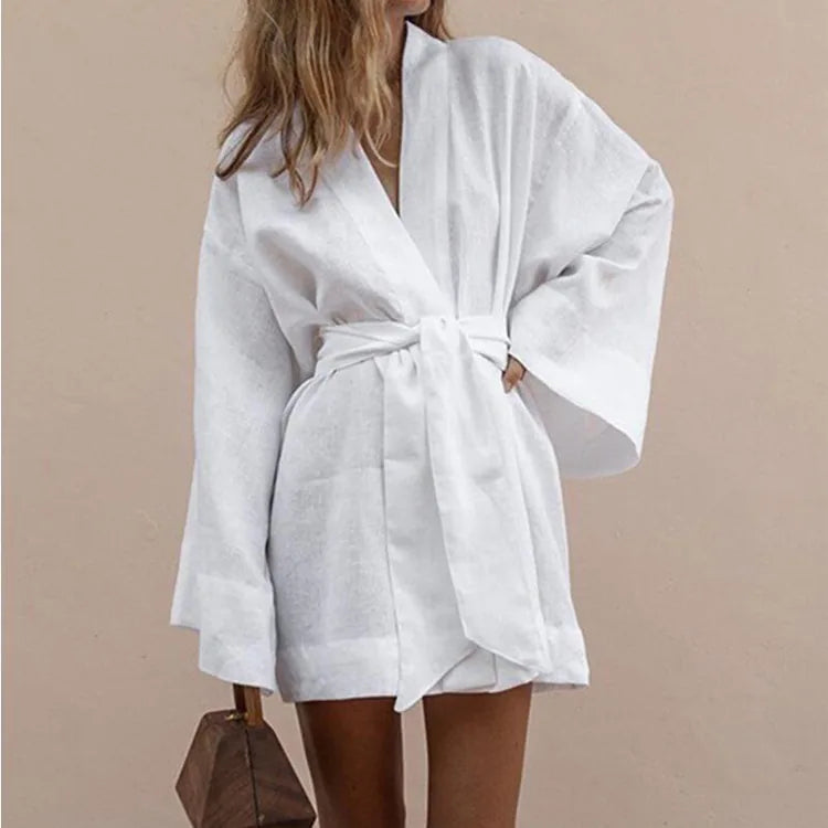 Kimono court croisé femme