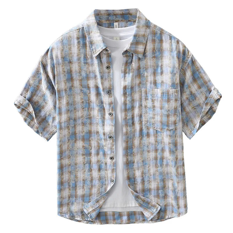 Chemise estivale homme carreaux délavés