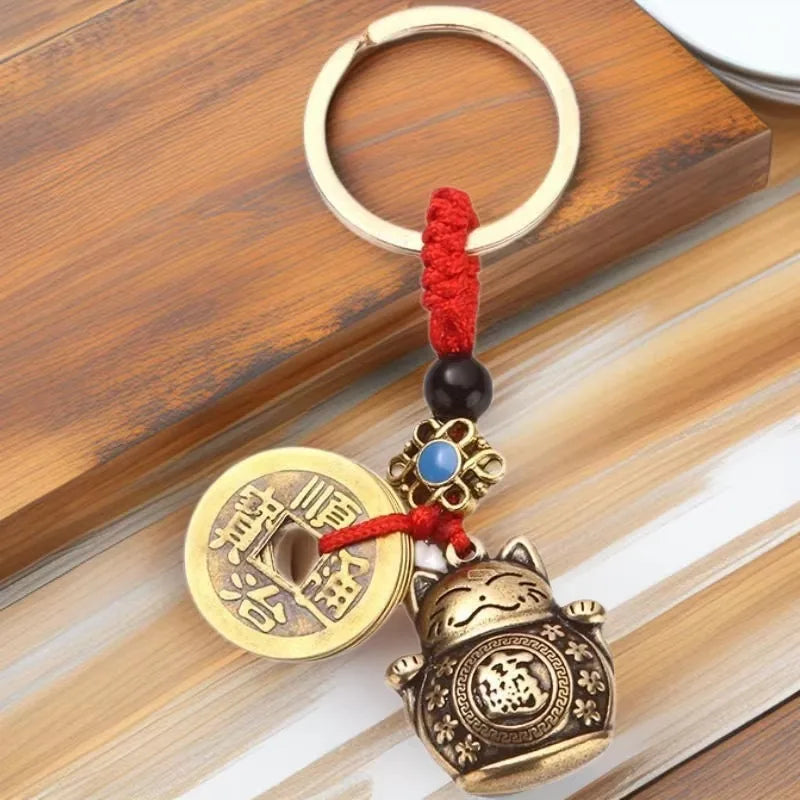 Porte-Clés Maneki Neko Doré