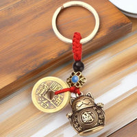 Porte-Clés Maneki Neko Doré