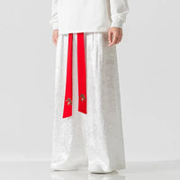 Pantalon large streetwear jacquard