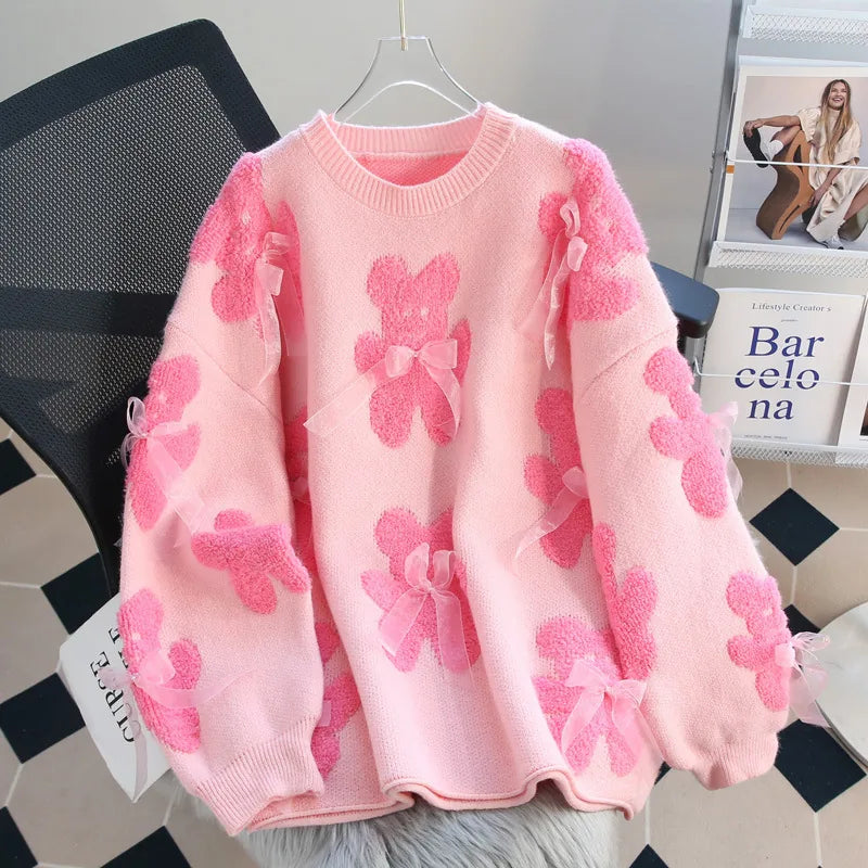 Pull Oversize Kawaii Japonais à Nœuds