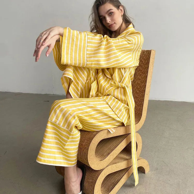 Ensemble Kimono Rayé Femme