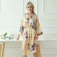 Peignoir Kimono à Motif Paon