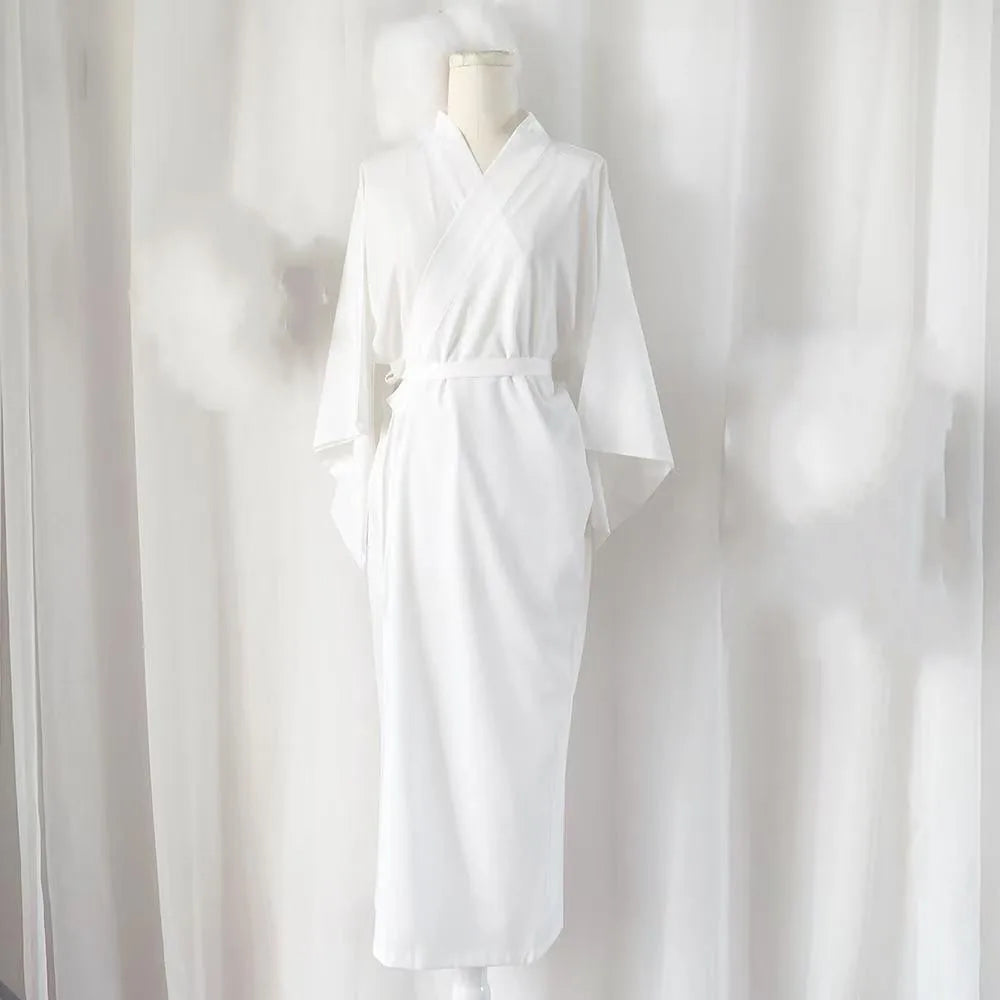 Robe kimono longue à ceinture