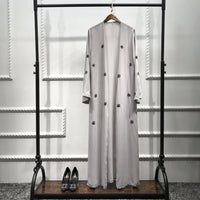 Abaya Kimono Perlée Grise
