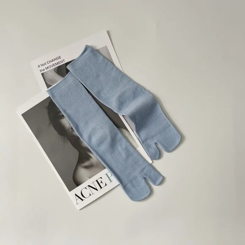 Chaussettes tabi japonaises côtelées