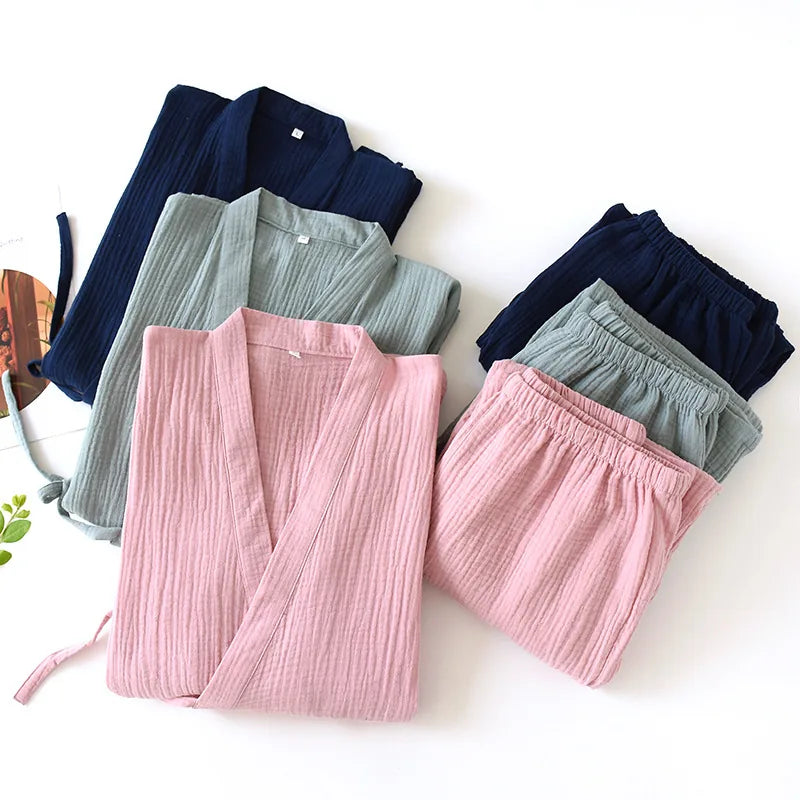 Ensemble Kimono Pantalon Femme Coton