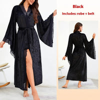 Peignoir kimono long femme velours