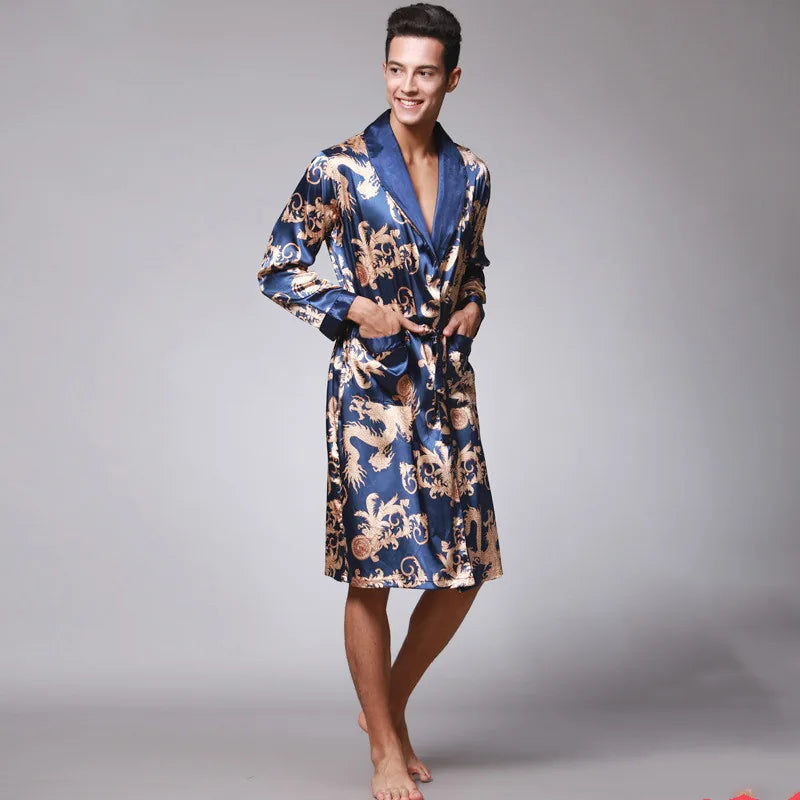 Robe de Chambre Homme Satin Dragon