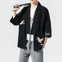Veste Kimono Homme Brodée de Grues