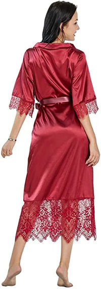 Robe de chambre kimono femme satinée