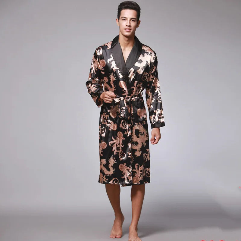 Robe de Chambre Homme Satin Dragon