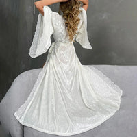 Peignoir kimono long femme velours