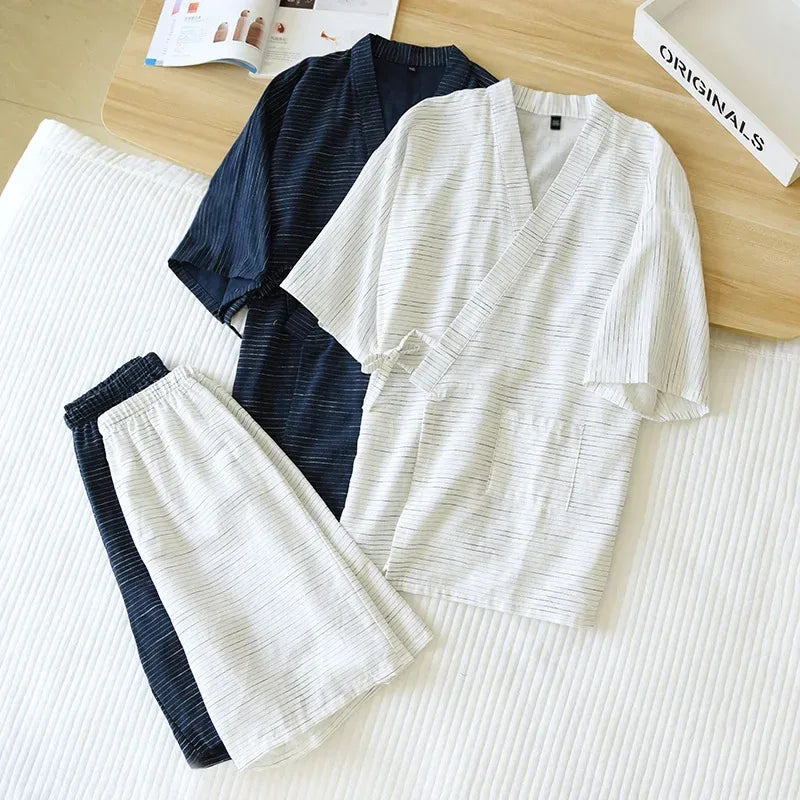 Pyjama kimono homme en coton