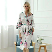 Peignoir Kimono à Motif Paon