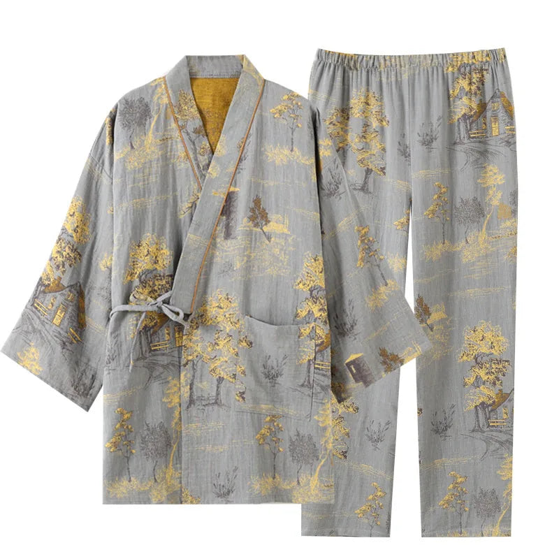 Ensemble pyjama kimono homme coton