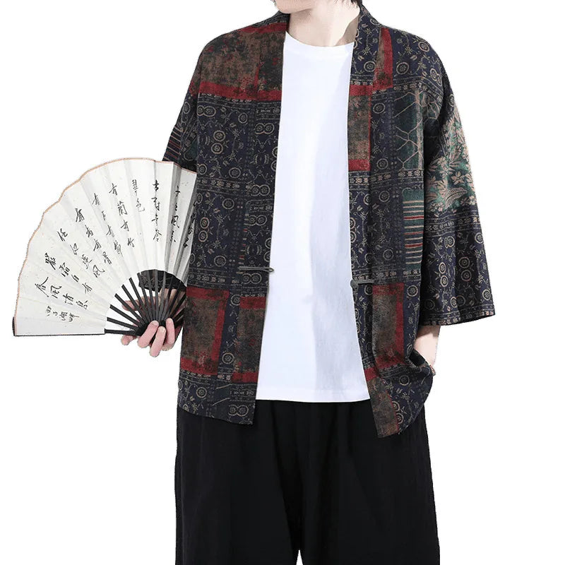 Veste Kimono Japonais Motifs Homme
